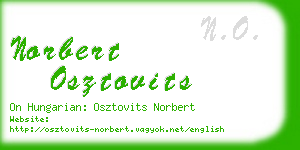 norbert osztovits business card